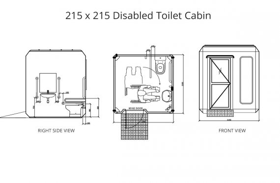 215x215 Flyttbar Handikappet Toalett Hytte