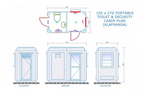 150x270 Flyttbar Toalett og Sikkerhetshytte