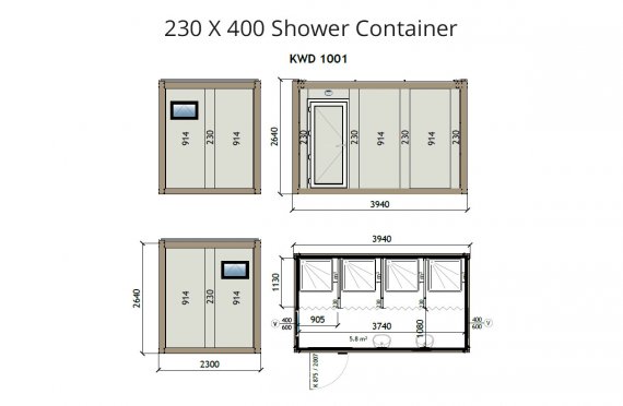 KW4 230X400 Dusj Container
