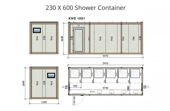 KW6 230X600 Dusj Container