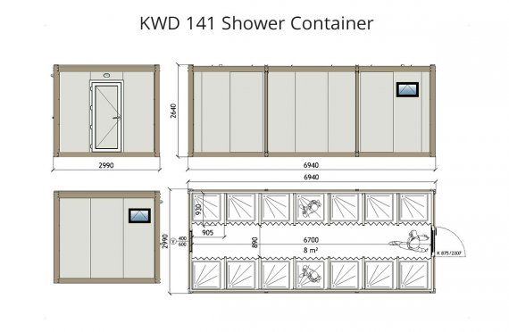 KWD 141 Dusj Container
