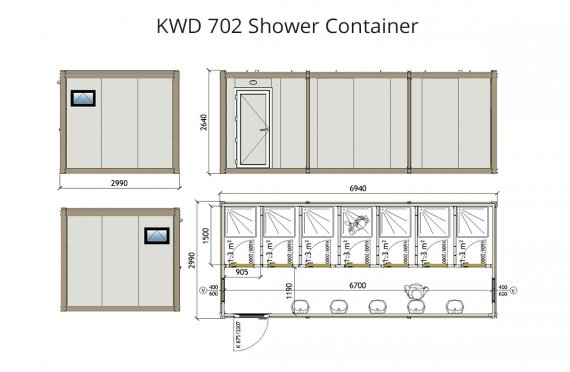 KWD 702 Dusj Container