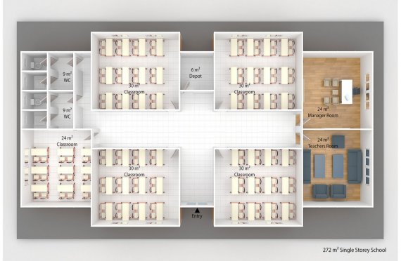Flyttbar Klasserom 272 m²