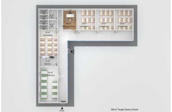 Flyttbar Klasserom 308 m²