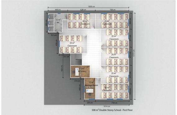 Flyttbar Klasserom 508 m²